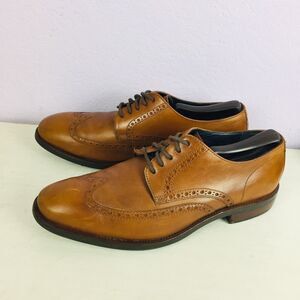 COLE HAAN Mens Wetson C25458 Wingtip Oxford British Brown Leather Lace Up Sz 9 M